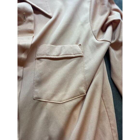 Montgomery Ward Men's Vintage 70s Orange‎ Button-Up Shirt 15 1/2-35 Polyester - Picture 3 of 6